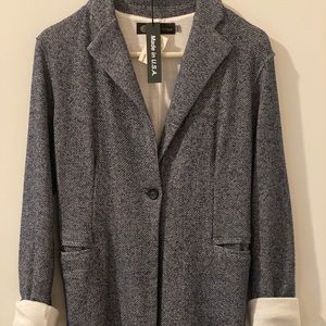 JET John Eshaya Blue Tweed Sweatshirt Blazer Sz. M/L $264+tax *EUC